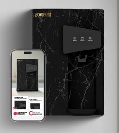 Purenzo Clean - RO+UV+Alkaline+Copper With Smart IOT | 10-Stage Purifier | 4-in-1 Health Booster | 8 L Capacity | 2 Year Warranty - Italian Marble Finish
